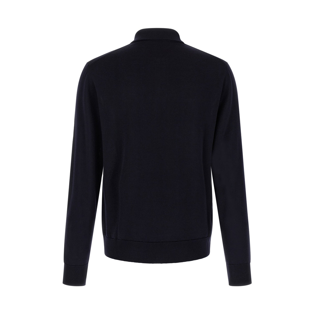 Blue Virgin Wool Polo Shirt
