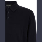 Blue Virgin Wool Polo Shirt