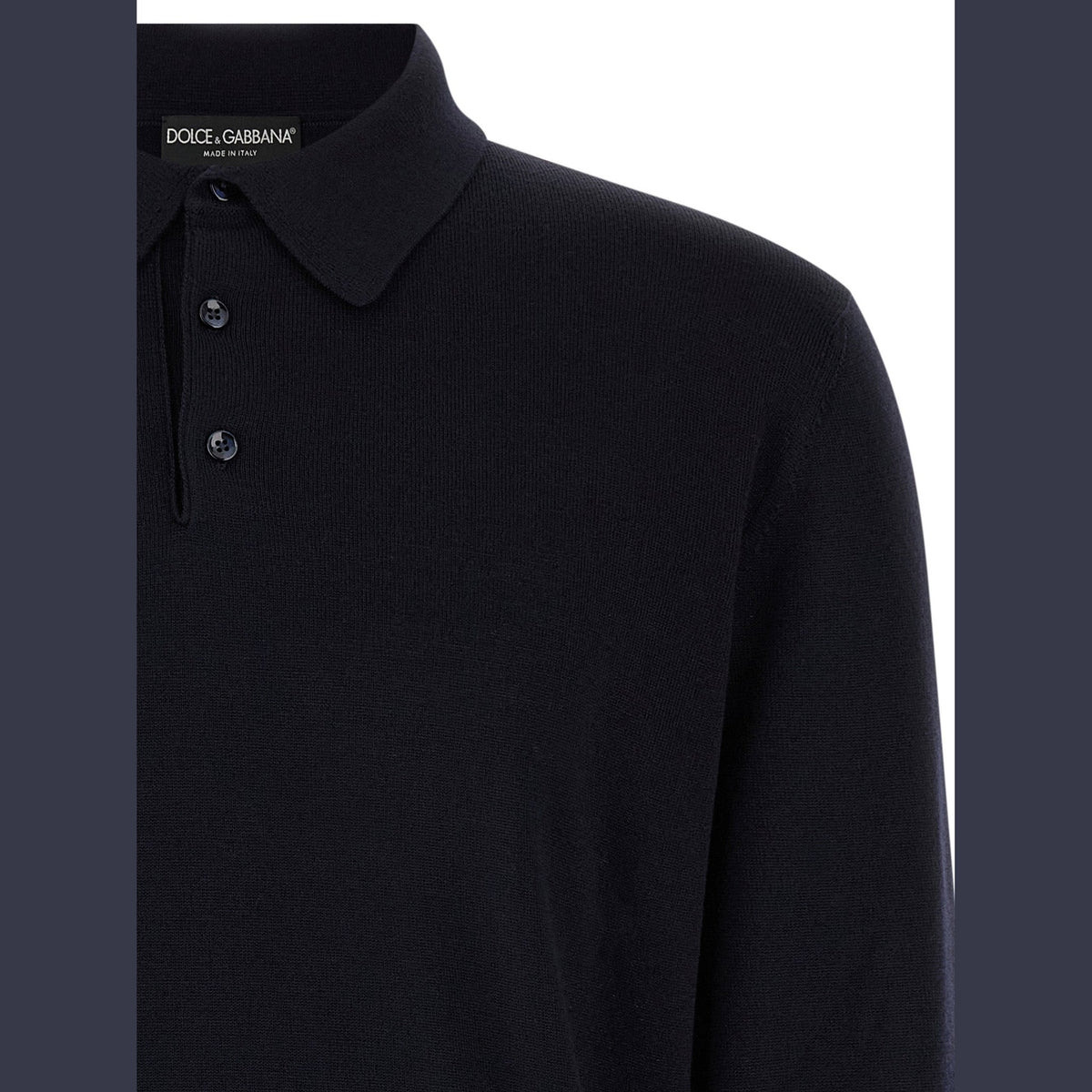 Blue Virgin Wool Polo Shirt