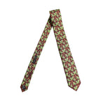 Maroon Silk Cactus Floral Adjustable Tied Men Necktie Tie