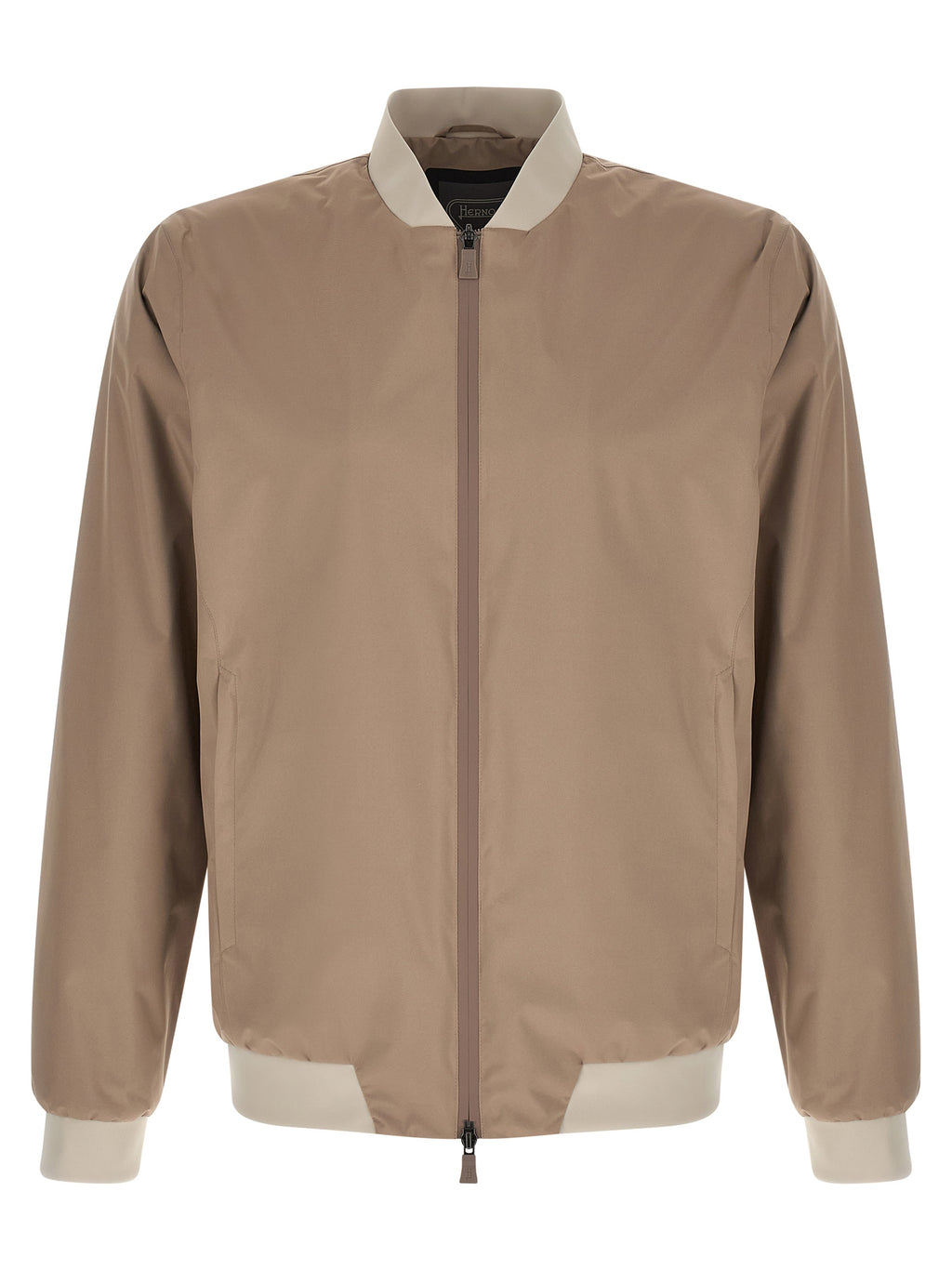 Beige Polyester Bomber