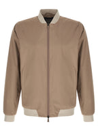 Beige Polyester Bomber