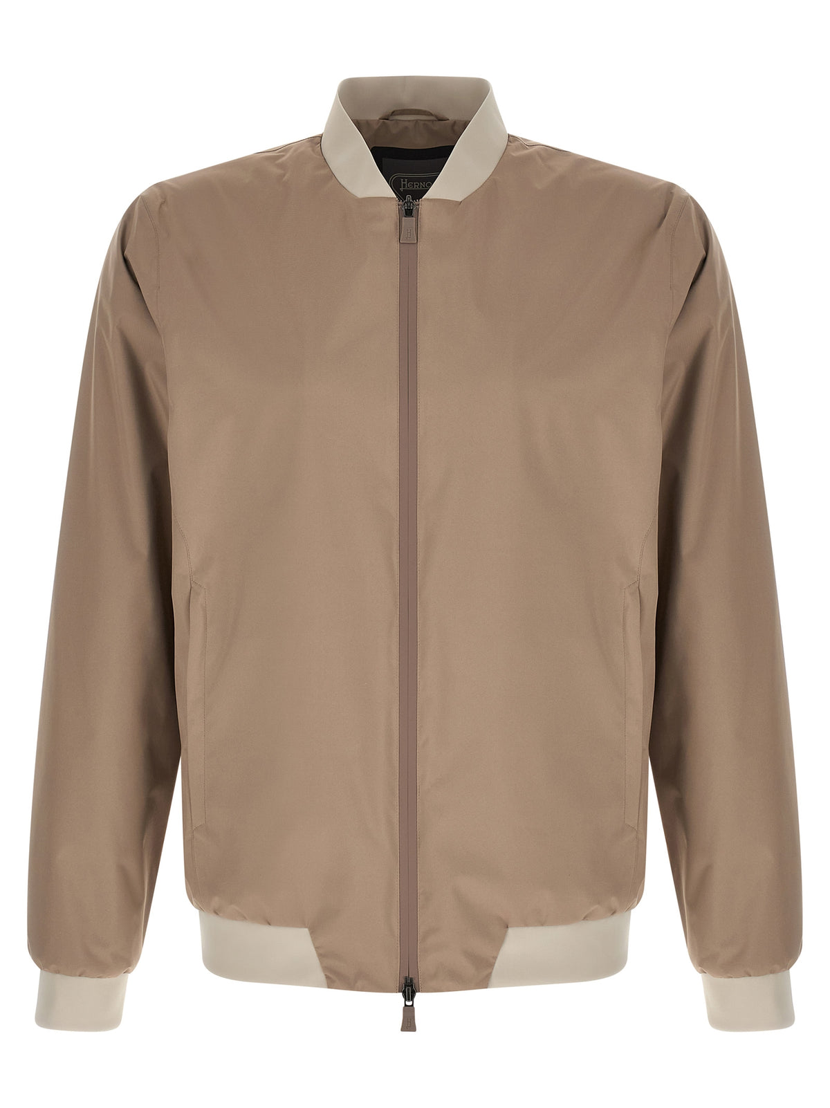 Beige Polyester Bomber