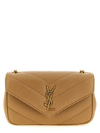 Beige Lamb Leather Crossbody Bag