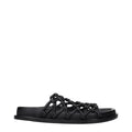 Black Leather Slippers