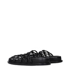 Black Leather Slippers