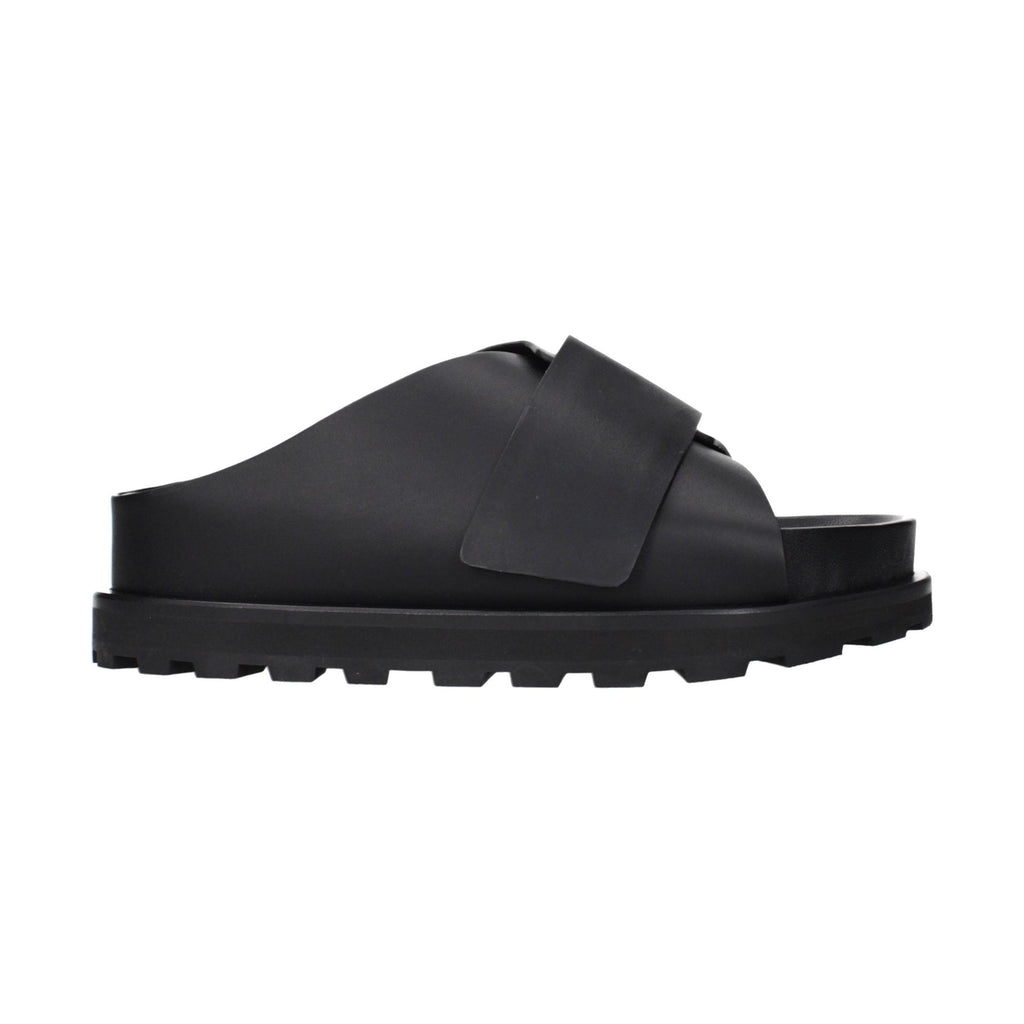 Black Leather Slippers