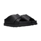 Black Leather Slippers