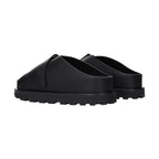 Black Leather Slippers