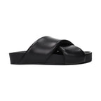 Black Leather Slippers
