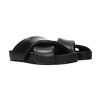 Black Leather Slippers