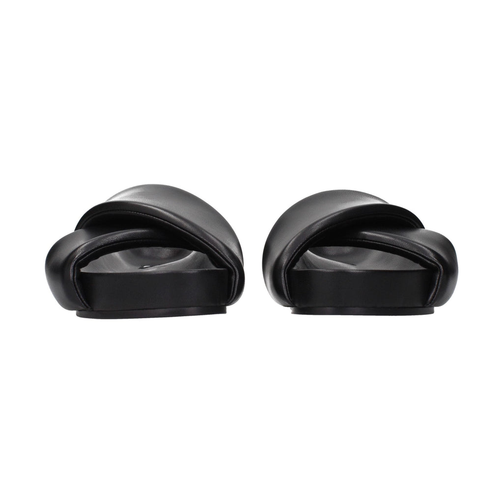 Black Leather Slippers