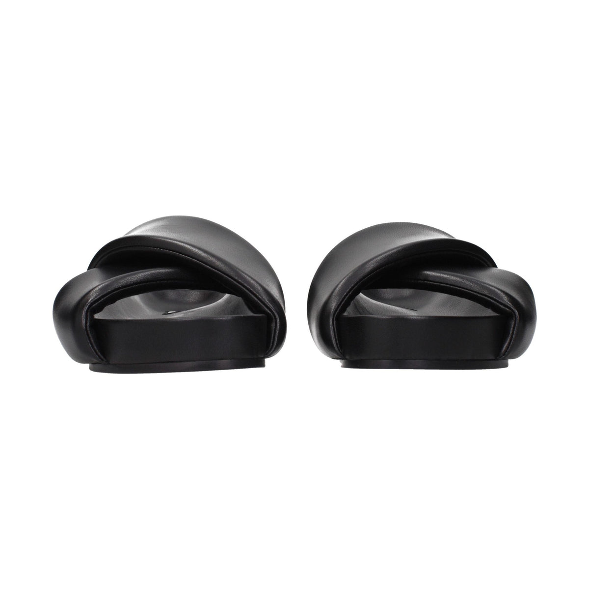 Black Leather Slippers