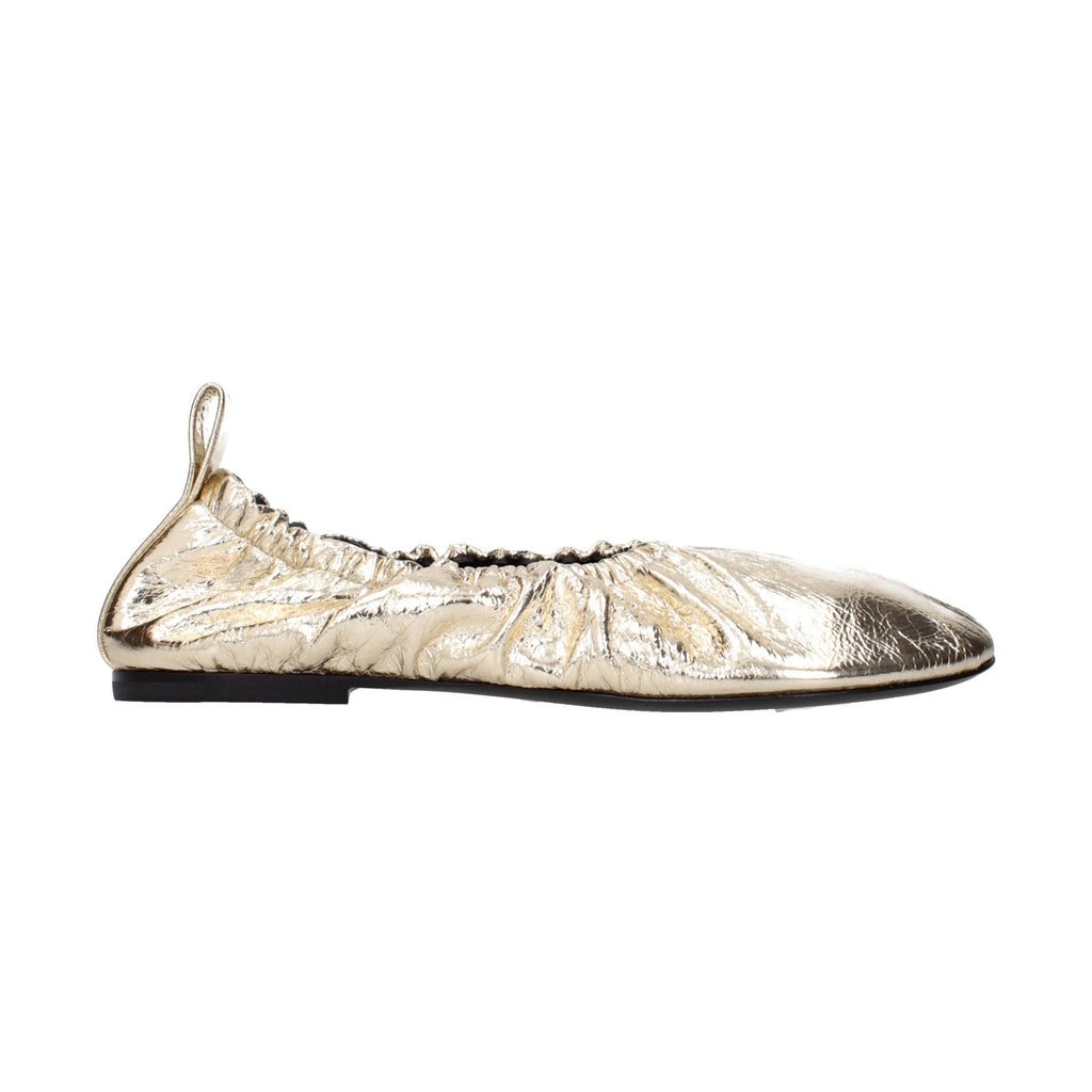 Gold Leather Ballet Flats