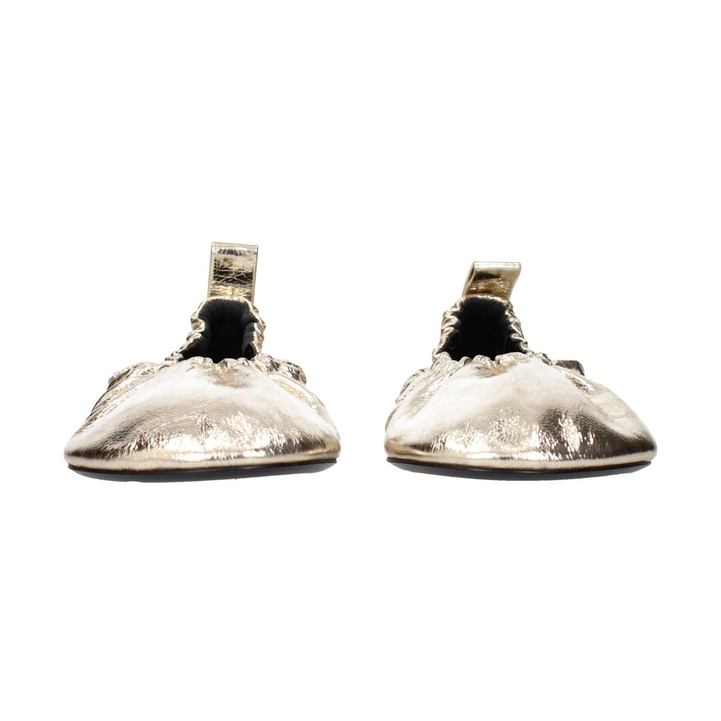 Gold Leather Ballet Flats