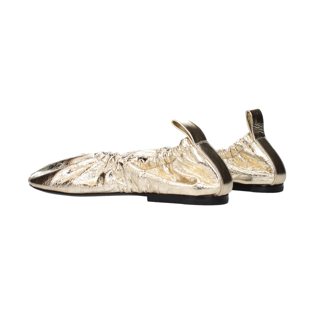 Gold Leather Ballet Flats