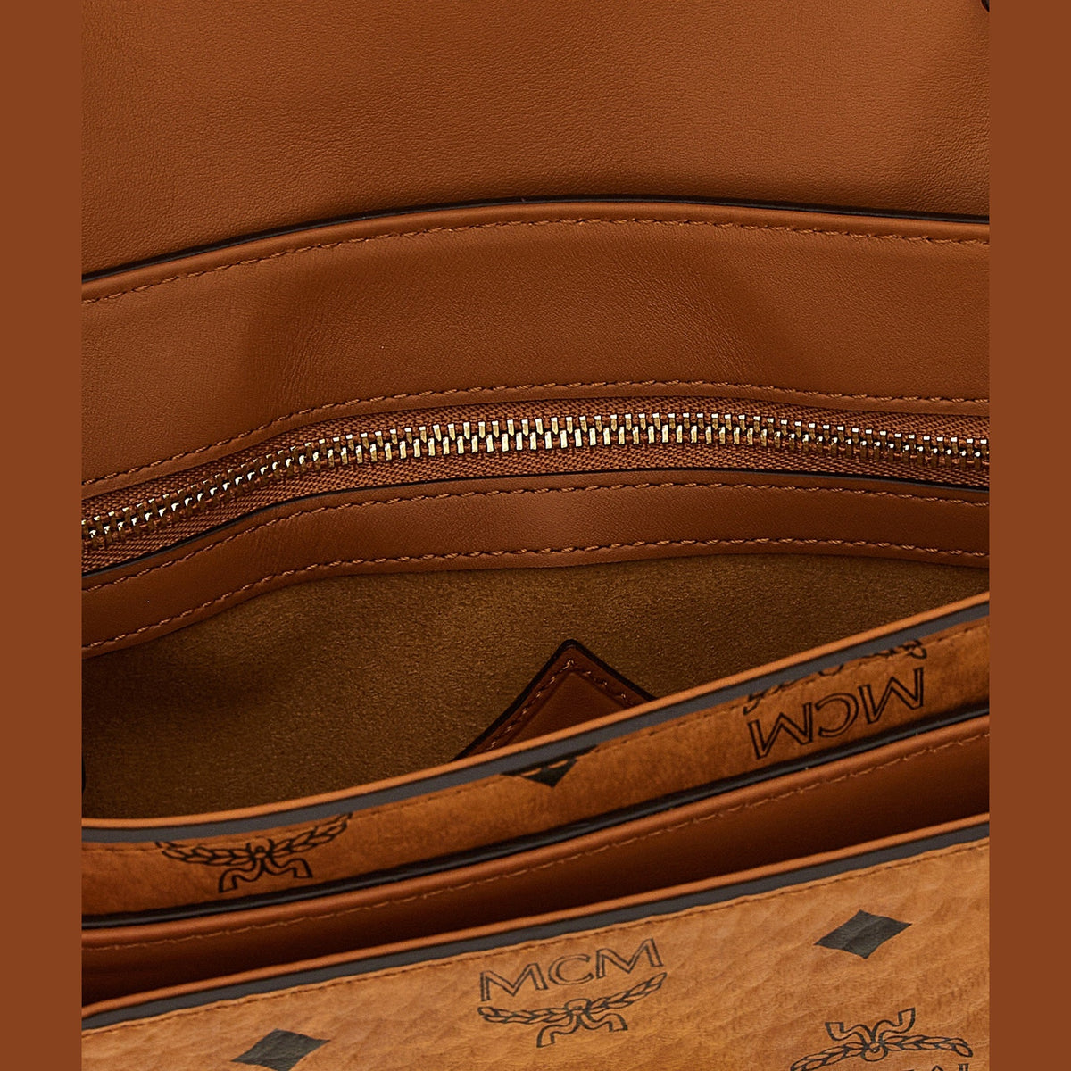 Brown Polyethylene Crossbody Bag