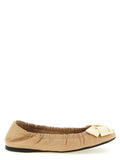 Beige Calfskin Ballet Flats