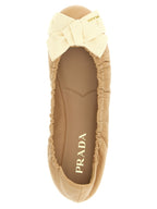 Beige Calfskin Ballet Flats