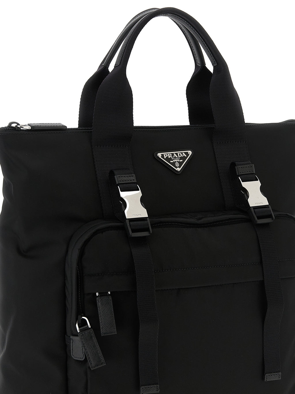 Black Recycled Polyamide Tote Bag