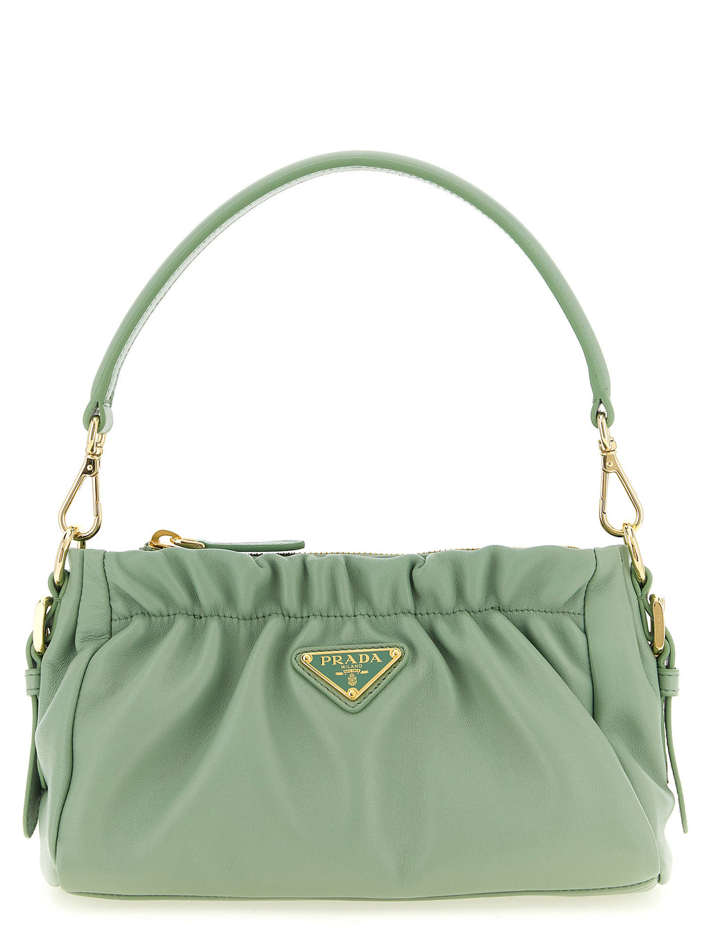 Bicolor Lamb Leather Shoulder Bag