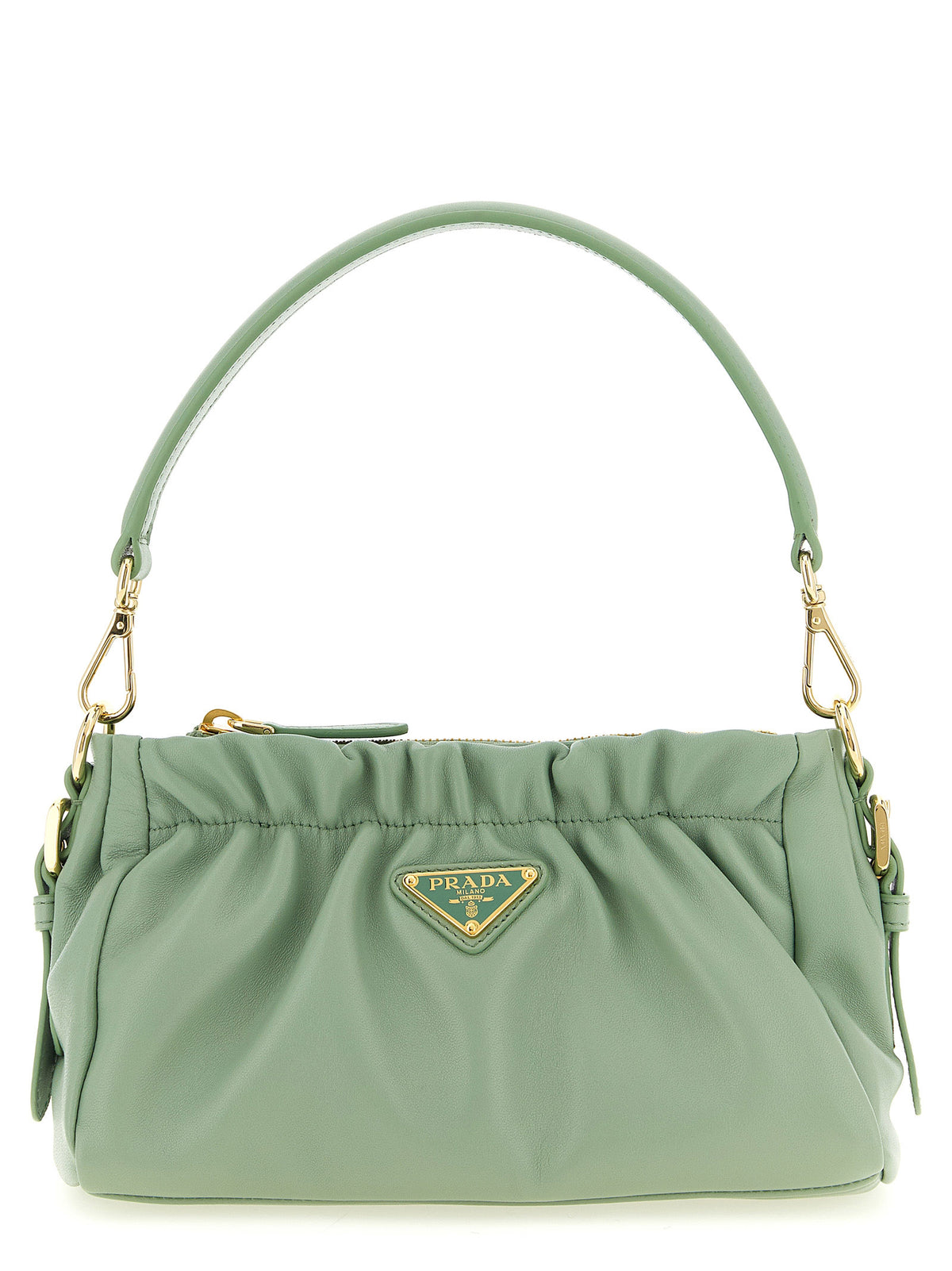 Bicolor Lamb Leather Shoulder Bag