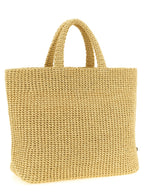 Beige Raffia Tote Bag