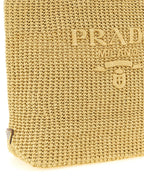 Beige Raffia Tote Bag