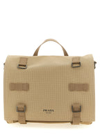 Beige Cotton Crossbody Bag