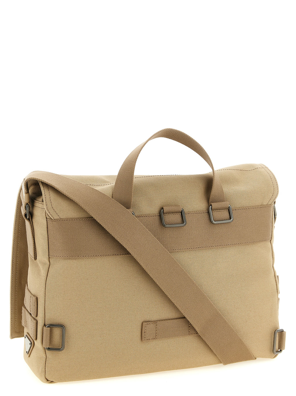 Beige Cotton Crossbody Bag