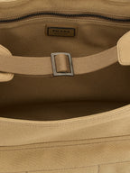 Beige Cotton Crossbody Bag