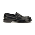 Black Calf Leather Bos Taurus Slip-On Loafers