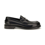 Black Calf Leather Bos Taurus Slip-On Loafers