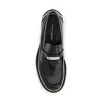 Black Calf Leather Bos Taurus Slip-On Loafers