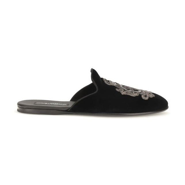 Black Velvet Flats