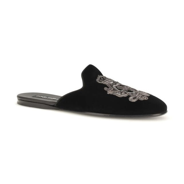 Black Velvet Flats