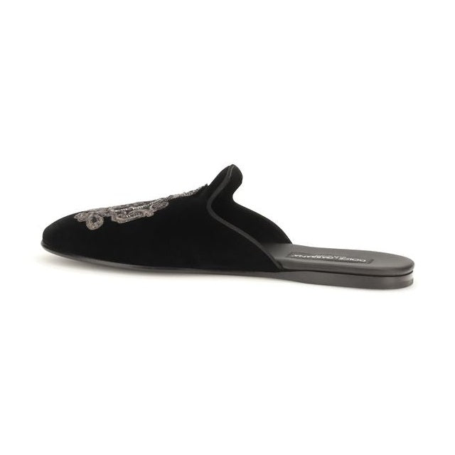 Black Velvet Flats