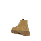 Beige Recycled Leather Flat Boots