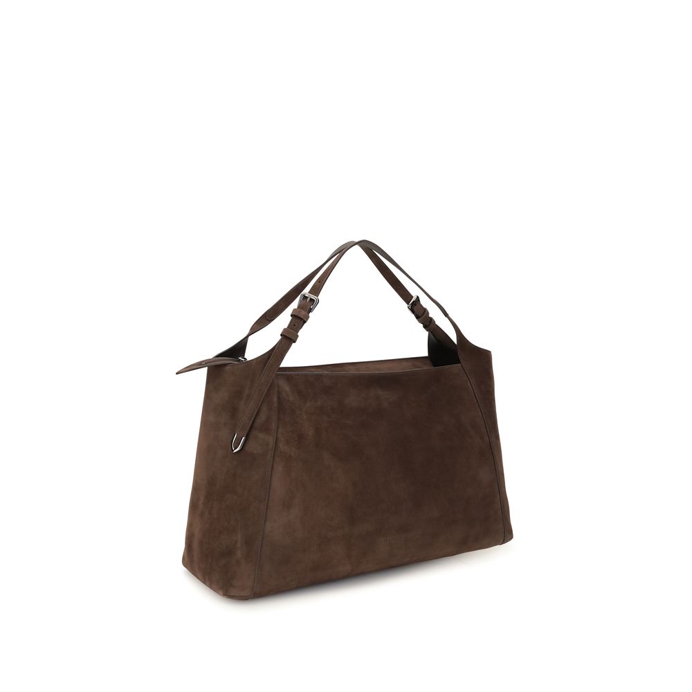 Brown Suede Leather Shoulder Bag