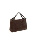 Brown Suede Leather Shoulder Bag