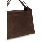 Brown Suede Leather Shoulder Bag