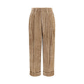 Brown Viscose Casual Pants