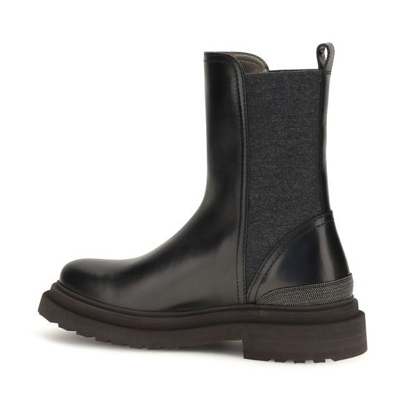 Black Calf Leather Bos Taurus Chelsea Boots