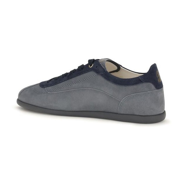Gray Calf Leather Bos Taurus Low Top Sneakers