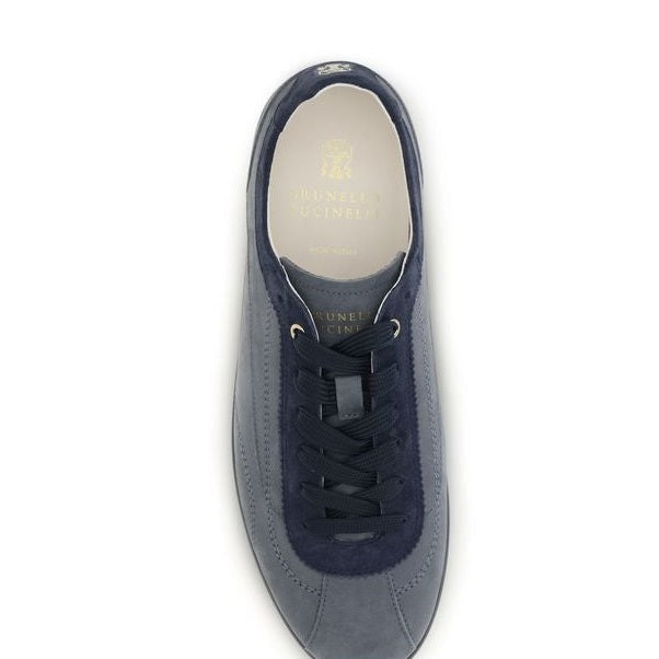 Gray Calf Leather Bos Taurus Low Top Sneakers
