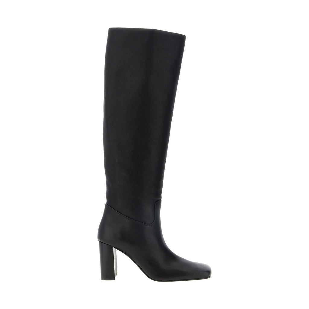 Black Calfskin Over The Knee