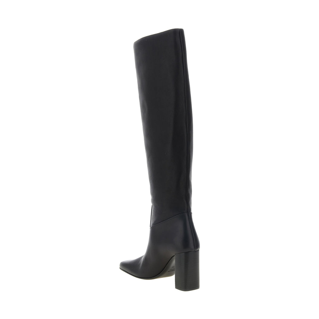Black Calfskin Over The Knee