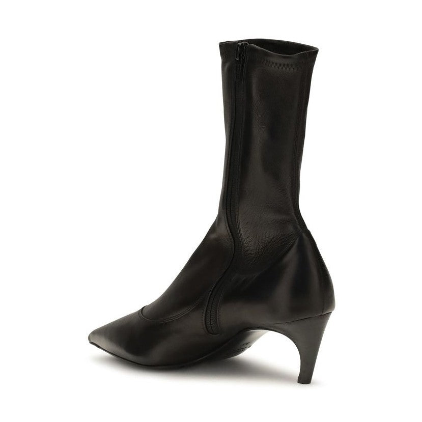Black Calf Leather Bos Taurus Ankle Boots