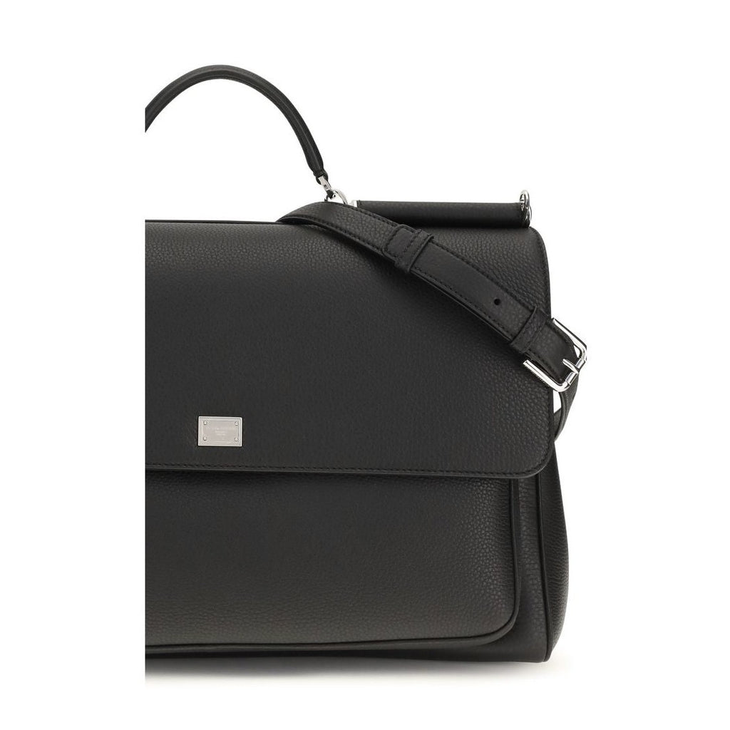 Black Calf Leather Bos Taurus Handbag