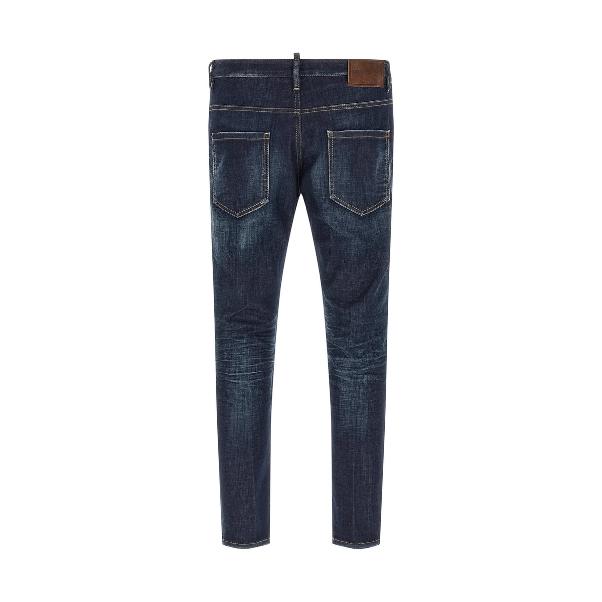 Blue Cotton Straight-Leg Jeans